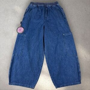 Meals Chef Pants Ranch Denim Size Medium New With Tags Wide Leg Cargo